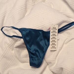 Urban Outfitters Teal Satin Thong